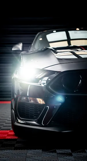 voitures avec feux avant led à Herblay près d'Argenteuil dans le Val-d'Oise 95